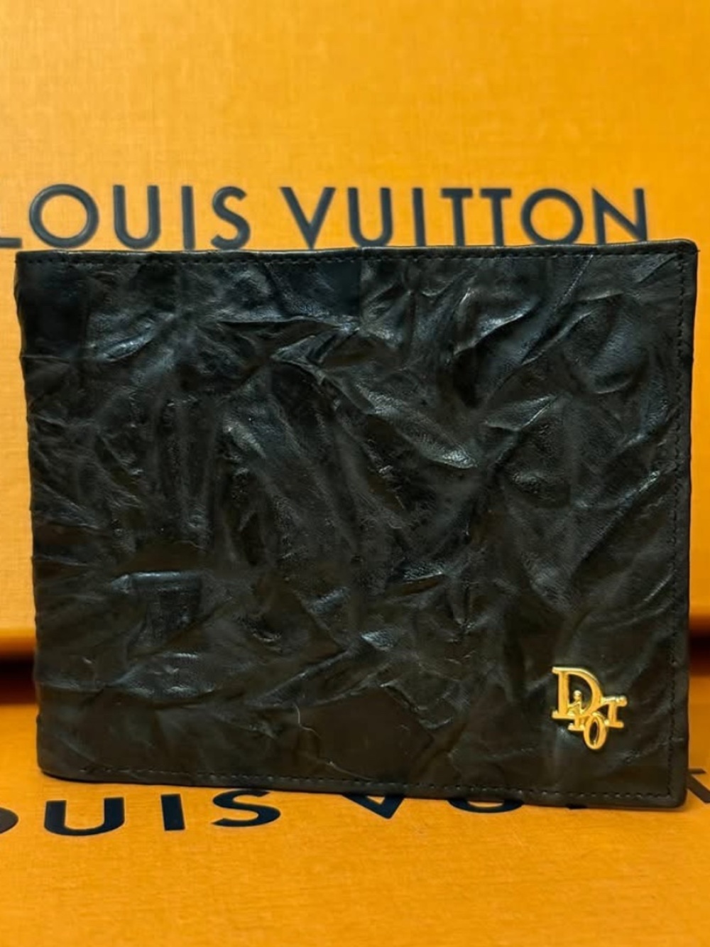Christian Dior Crinkled Leather Black men’s wallet